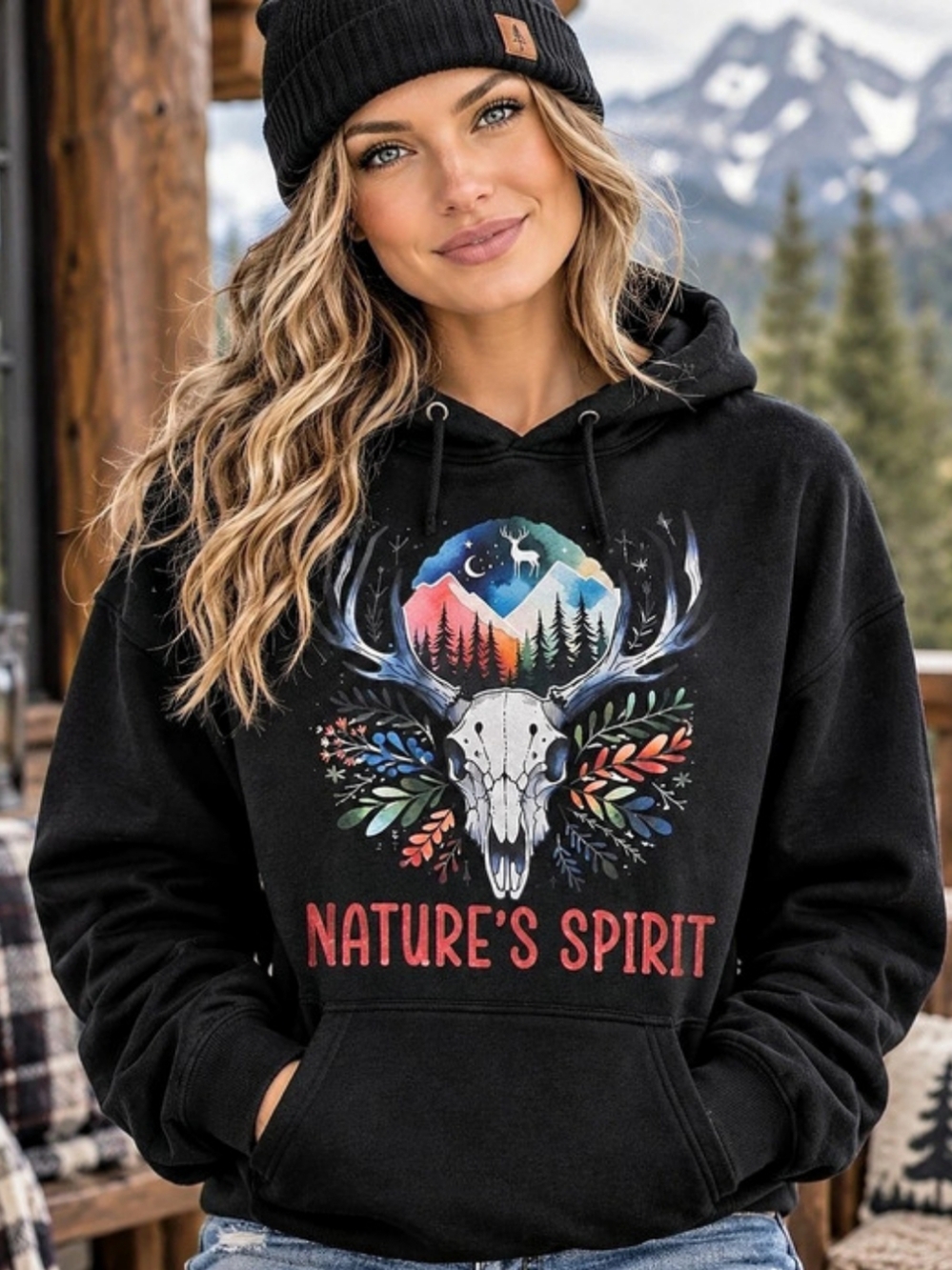 Nature's Spirit Graphic Hoodie. Size XL.